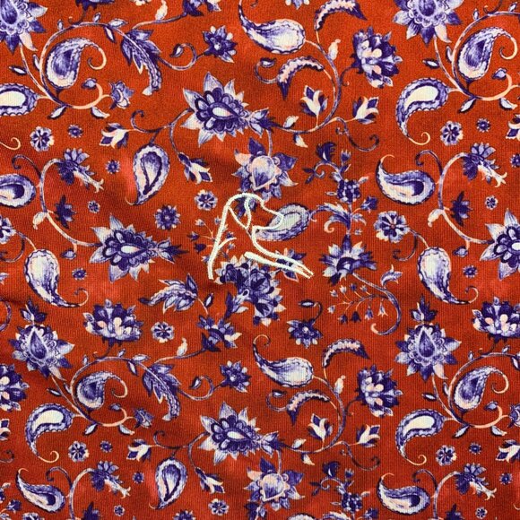 Rhoback Mens Shirt Large Red Paisley Floral Polo Performance Golf Stretch - Picture 3 of 8